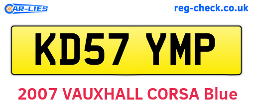 KD57YMP are the vehicle registration plates.