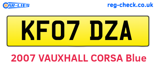 KF07DZA are the vehicle registration plates.