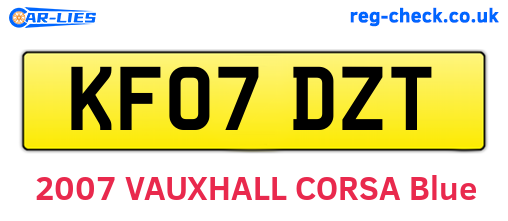 KF07DZT are the vehicle registration plates.