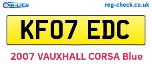KF07EDC are the vehicle registration plates.