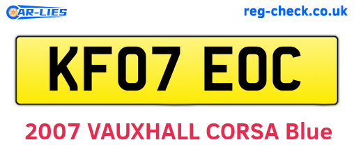 KF07EOC are the vehicle registration plates.