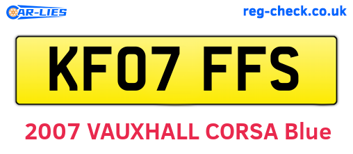 KF07FFS are the vehicle registration plates.