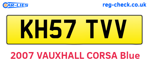 KH57TVV are the vehicle registration plates.