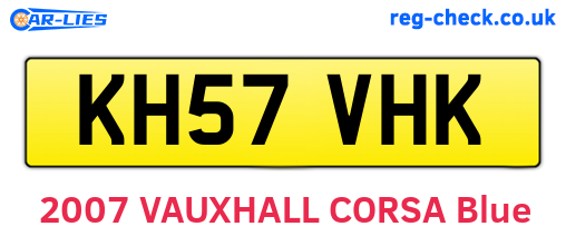 KH57VHK are the vehicle registration plates.