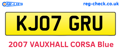 KJ07GRU are the vehicle registration plates.