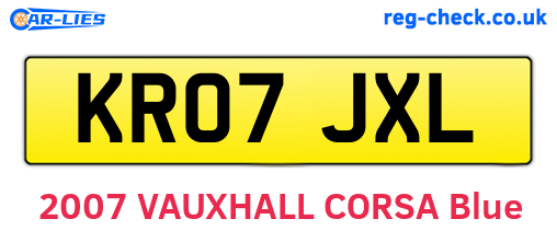 KR07JXL are the vehicle registration plates.