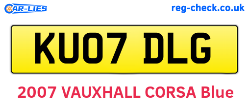 KU07DLG are the vehicle registration plates.