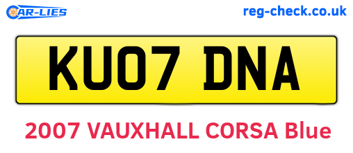 KU07DNA are the vehicle registration plates.
