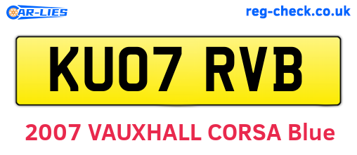 KU07RVB are the vehicle registration plates.