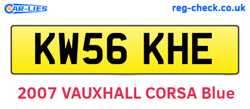 KW56KHE are the vehicle registration plates.