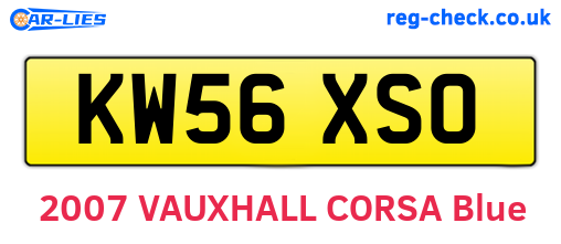 KW56XSO are the vehicle registration plates.