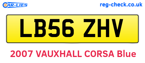 LB56ZHV are the vehicle registration plates.