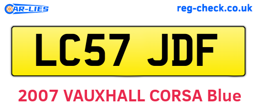 LC57JDF are the vehicle registration plates.