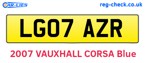 LG07AZR are the vehicle registration plates.