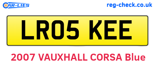 LR05KEE are the vehicle registration plates.