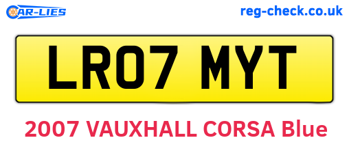 LR07MYT are the vehicle registration plates.