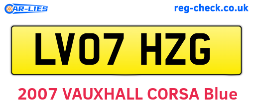 LV07HZG are the vehicle registration plates.