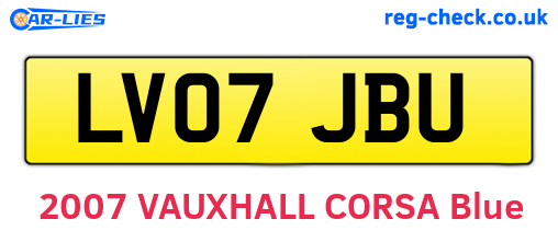 LV07JBU are the vehicle registration plates.