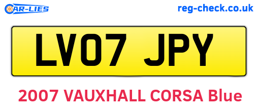 LV07JPY are the vehicle registration plates.