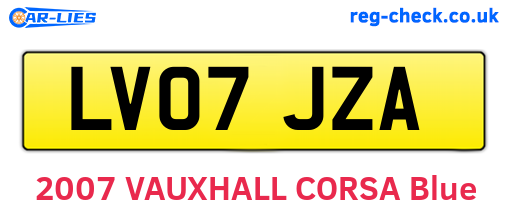 LV07JZA are the vehicle registration plates.