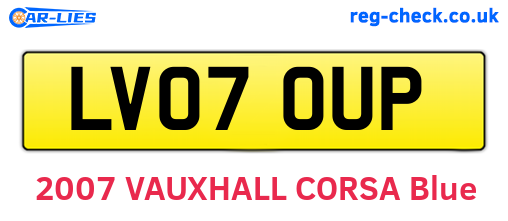 LV07OUP are the vehicle registration plates.