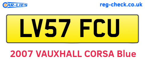 LV57FCU are the vehicle registration plates.
