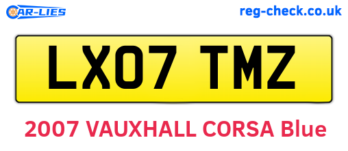 LX07TMZ are the vehicle registration plates.