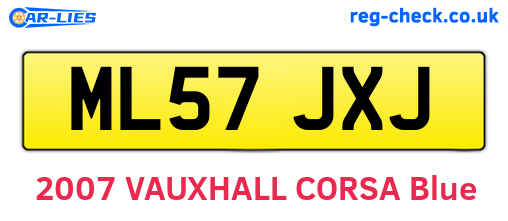 ML57JXJ are the vehicle registration plates.