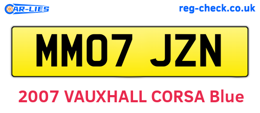MM07JZN are the vehicle registration plates.