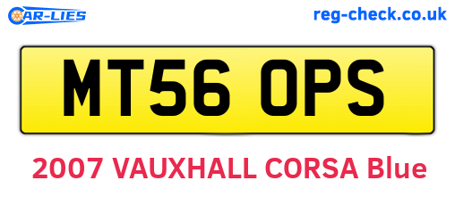 MT56OPS are the vehicle registration plates.