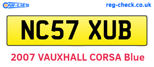 NC57XUB are the vehicle registration plates.