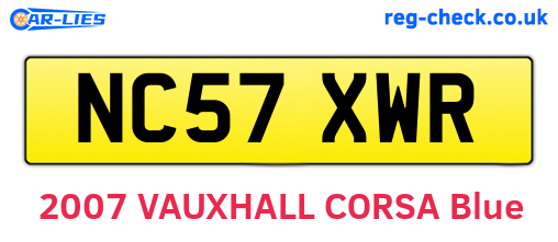 NC57XWR are the vehicle registration plates.
