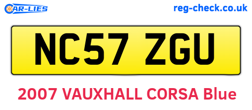NC57ZGU are the vehicle registration plates.