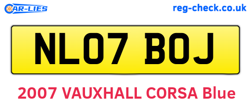 NL07BOJ are the vehicle registration plates.