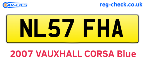 NL57FHA are the vehicle registration plates.