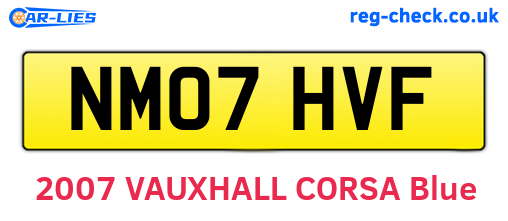 NM07HVF are the vehicle registration plates.