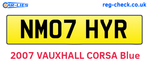 NM07HYR are the vehicle registration plates.