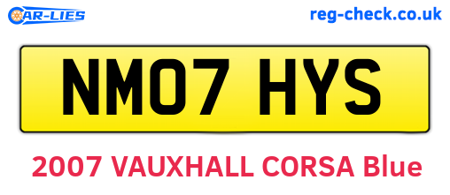 NM07HYS are the vehicle registration plates.