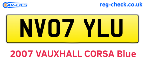 NV07YLU are the vehicle registration plates.