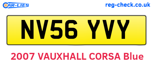 NV56YVY are the vehicle registration plates.