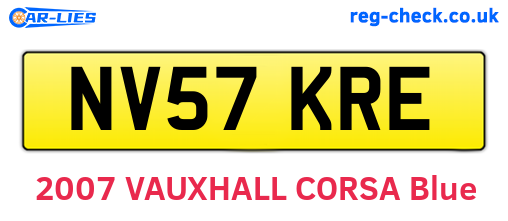 NV57KRE are the vehicle registration plates.