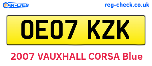 OE07KZK are the vehicle registration plates.