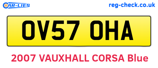 OV57OHA are the vehicle registration plates.
