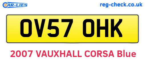 OV57OHK are the vehicle registration plates.