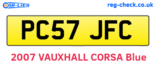 PC57JFC are the vehicle registration plates.