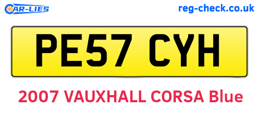 PE57CYH are the vehicle registration plates.