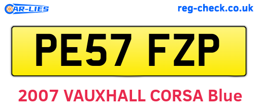 PE57FZP are the vehicle registration plates.