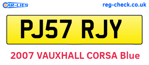 PJ57RJY are the vehicle registration plates.