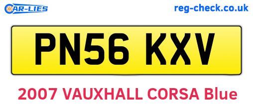 PN56KXV are the vehicle registration plates.