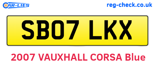 SB07LKX are the vehicle registration plates.